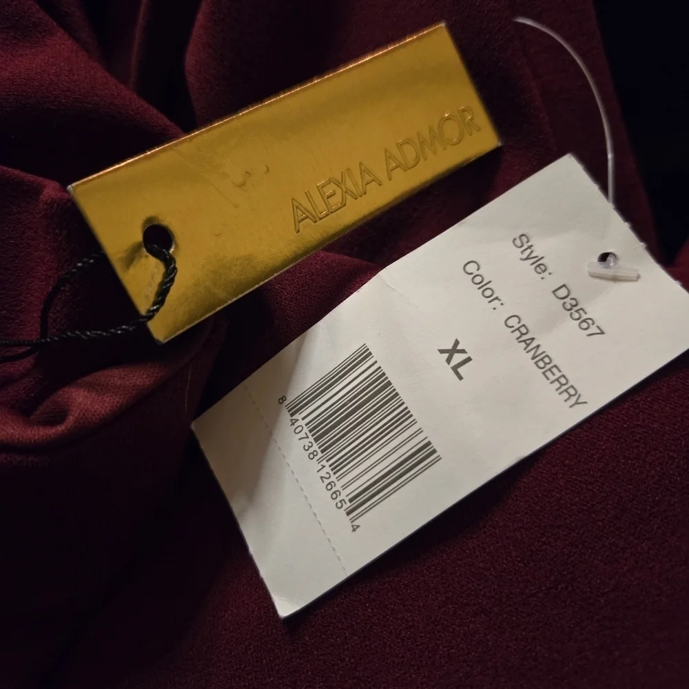 Alexia Admor NWT Draped One Shoulder Jumpsuit Fuchsia XL - Picture 12 of 12